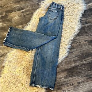 KanCan Distressed Blue Wide Leg Jeans